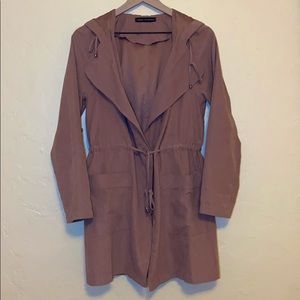 Hooded blazer in dusty pink